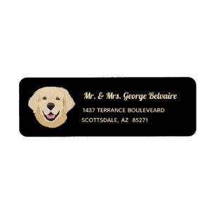 Goldener Labrador-Rücksendeadresse-Aufkleber