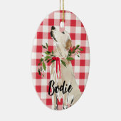 Goldener Labrador Weihnachten Keramik Ornament (Rechts)