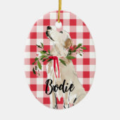Goldener Labrador Weihnachten Keramik Ornament (Vorne)