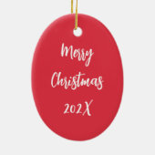 Goldener Labrador Weihnachten Keramik Ornament (Hinten)