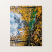 Goldener Lärchenwald am Bergsee Puzzle (Vertikal)