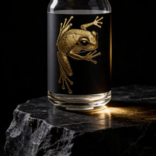 Goldener Laubfrosch Künstlerisches Grafik-Sodawass Dosenglas