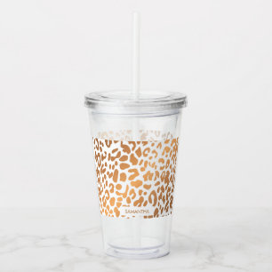 Goldener Leopard-Druck Acryltrinkbecher