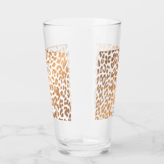 Goldener Leopard-Druck Glas (Rechts)