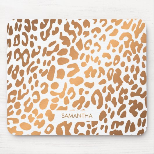 Goldener Leopard-Druck Mousepad (Vorne)