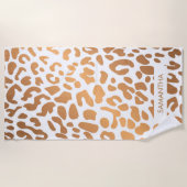 Goldener Leopard-Druck Strandtuch (Vorderseite)
