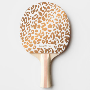 Goldener Leopard-Druck Tischtennis Schläger