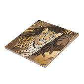 Goldener Leopard Dschungel Boho Wildnis  Fliese (Seite)
