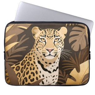 Goldener Leopard Dschungel Boho Wildnis Laptopschutzhülle