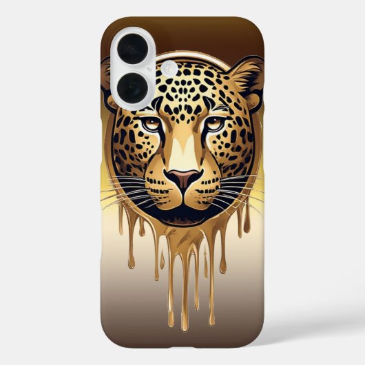 Goldener Leopard mit metallischen Tropfeffekten 🐆 Case-Mate iPhone Hülle (Rückseite)