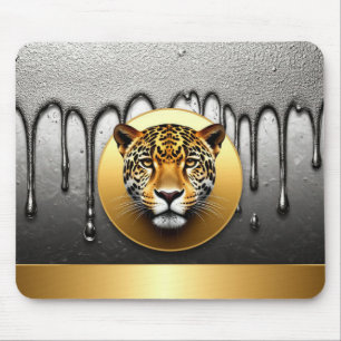 Goldener Leopard mit Wasserfalldetails 🐆 Mousepad