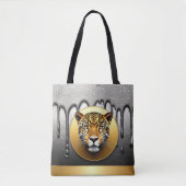 Goldener Leopard mit Wasserfalldetails 🐆 Tasche (Vorderseite)
