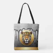 Goldener Leopard mit Wasserfalldetails 🐆 Tasche (Rückseite)