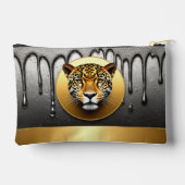 Goldener Leopard mit Wasserfalldetails 🐆 Zubehörtasche (Rückseite)