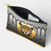 Goldener Leopard mit Wasserfalldetails 🐆 Zubehörtasche (Offen)