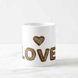 Goldener Leoparden-Druck Liebesherz Kaffeetasse
