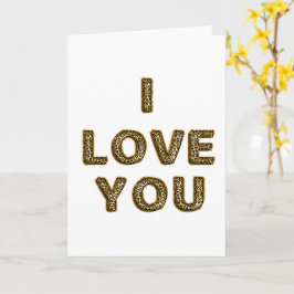 Goldener Leopardendruck Liebesherz Karte