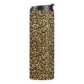 Goldener Leopardendruck Thermosbecher (Nach links gedreht)