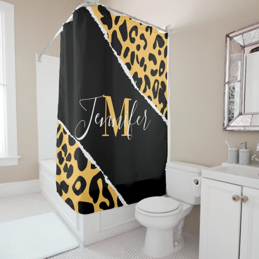 Goldener Leopardenprint Duschvorhang (Beispiel)