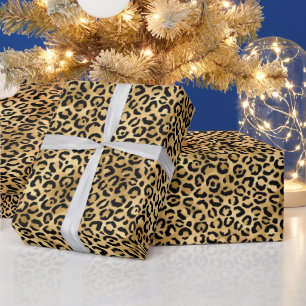 Goldener Leopardenprint   Kühnes Wildtiermuster Geschenkpapier