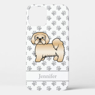Goldener Lhasa Apso Süßer Cartoon-Hund & Name Case-Mate iPhone Hülle
