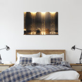 Goldener Lichtvorhang Leinwanddruck (Insitu (Schlafzimmer))