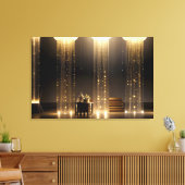 Goldener Lichtvorhang Leinwanddruck (Insitu (Wohnzimmer))