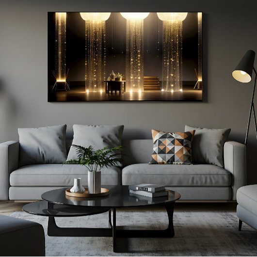 Goldener Lichtvorhang Poster