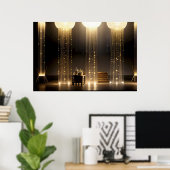 Goldener Lichtvorhang Poster (Heimbüro)