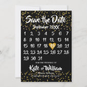 Goldener Liebe Herzkalender Save the Date (Vorderseite)
