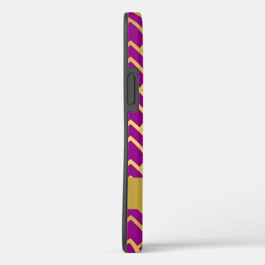 Goldener Lila Art Deco Geometrischer Personalisier Case-Mate iPhone Hülle (Rückseite / Rechts)