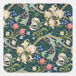 Goldener Lilien-Aufkleber Quadratischer Aufkleber