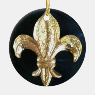 GOLDENER LILIEN-DRUCK KERAMIK ORNAMENT