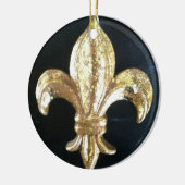 GOLDENER LILIEN-DRUCK KERAMIK ORNAMENT (Links)