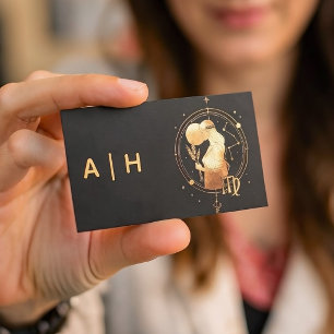 Goldener Look - Jungfrau Sternzeichen - Monogramm Visitenkarte