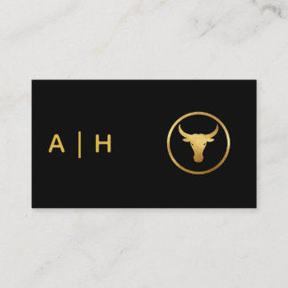 Goldener Look - Stier Tierkreiszeichen -Monogramm Visitenkarte