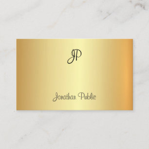 Goldener Look Vorlagen-Monogramm Handgeschrieben M Visitenkarte