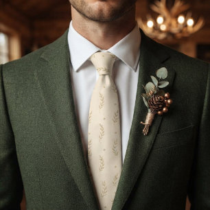 Goldener Lorbeerzweig Hochzeit Krawatte
