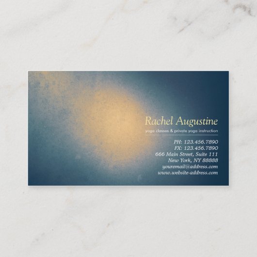 Goldener Lotus und Blue Grunge Yoga Instructor Visitenkarte (Rückseite)