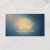 Goldener Lotus und Blue Grunge Yoga Instructor Visitenkarte (Vorderseite)