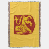 Goldener Löwe auf roter Schild-Wappenkunde Decke (Vorderseite Vertikal)