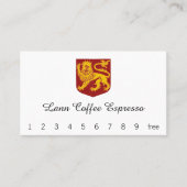 Goldener Löwe auf roter Schild-Wappenkunde Visitenkarte (Vorderseite)