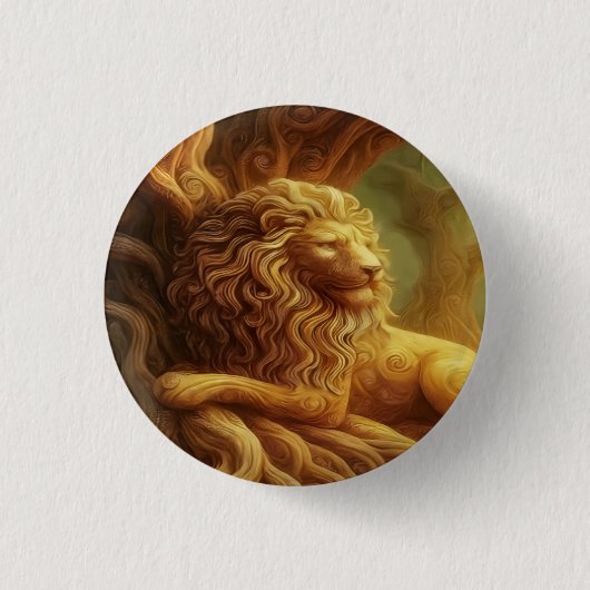 Goldener Löwe-Button Button (Vorderseite)