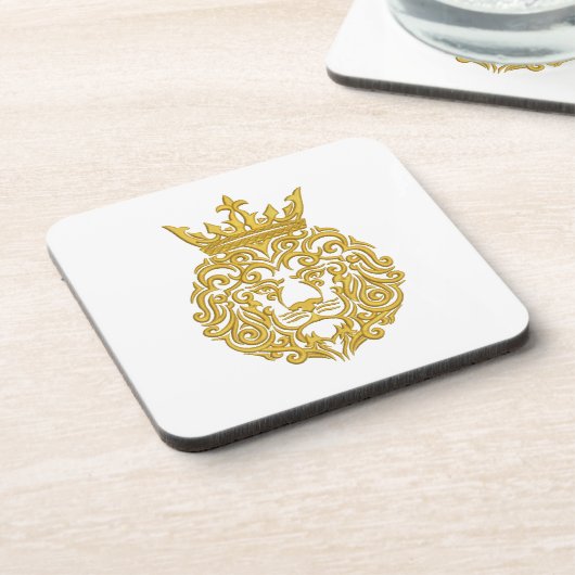 goldener Löwe in der Krone Getränkeuntersetzer (Linke Seite)