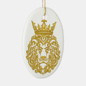 goldener Löwe in der Krone Keramikornament (Rechts)