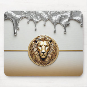Goldener Löwe Symbol Luxus Metall Stil 🦁 Mousepad