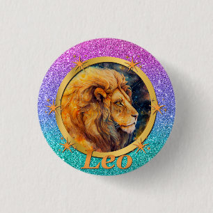 Goldener Löwe Zodiac Horoskop Eine Motivierende In Button