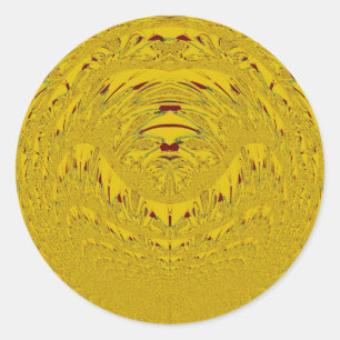 Goldener Löwenkopf-Kunstprint Runder Aufkleber