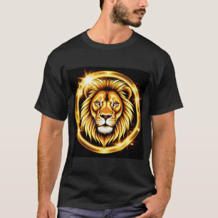 Goldener Löwenkopf mit strahlendem Glanz T-Shirt
