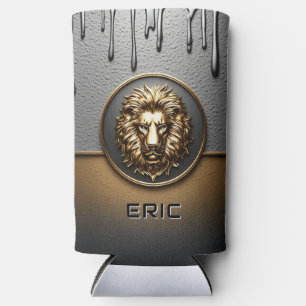 Goldener Löwenkopf mit tröpfelndem Metall 🦁 Selters Dosenkühler